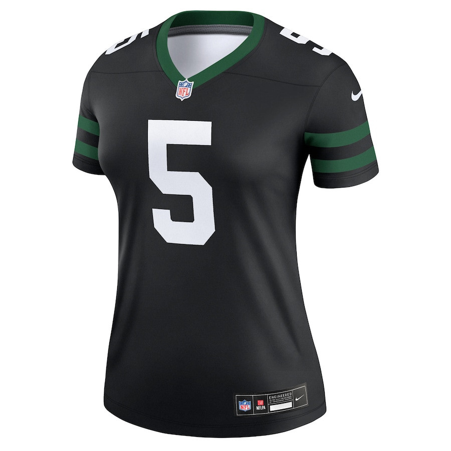Alternative view of Garrett Wilson 5 New York Jets Alternate Legend Jersey, Women Legacy Black JS7706 nicesnker