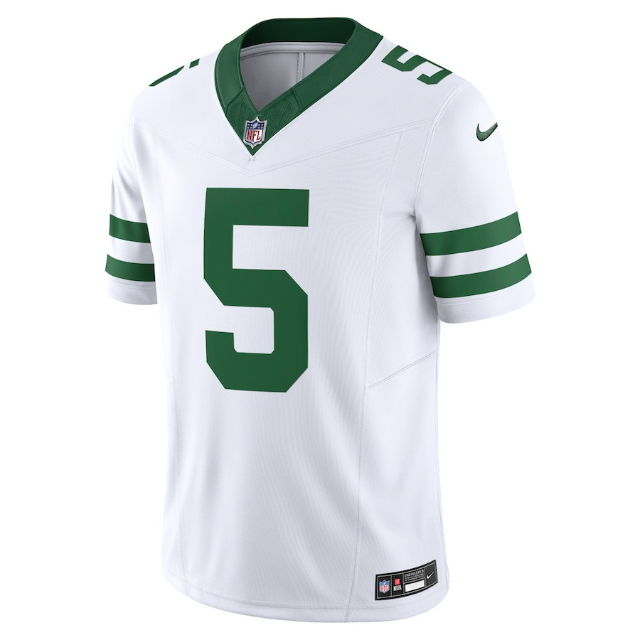Alternative view of Garrett Wilson 5 New York Jets Alternate Vapor F.U.S.E. Limited Jersey - Men, Legacy White JS4684 nicesnker