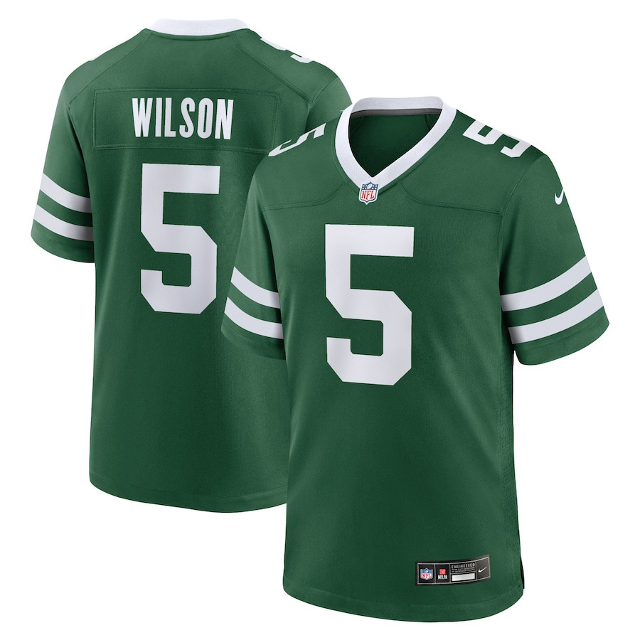 Garrett Wilson 5 New York Jets Game Jersey - Men, Legacy Green JS5436 nicesnker