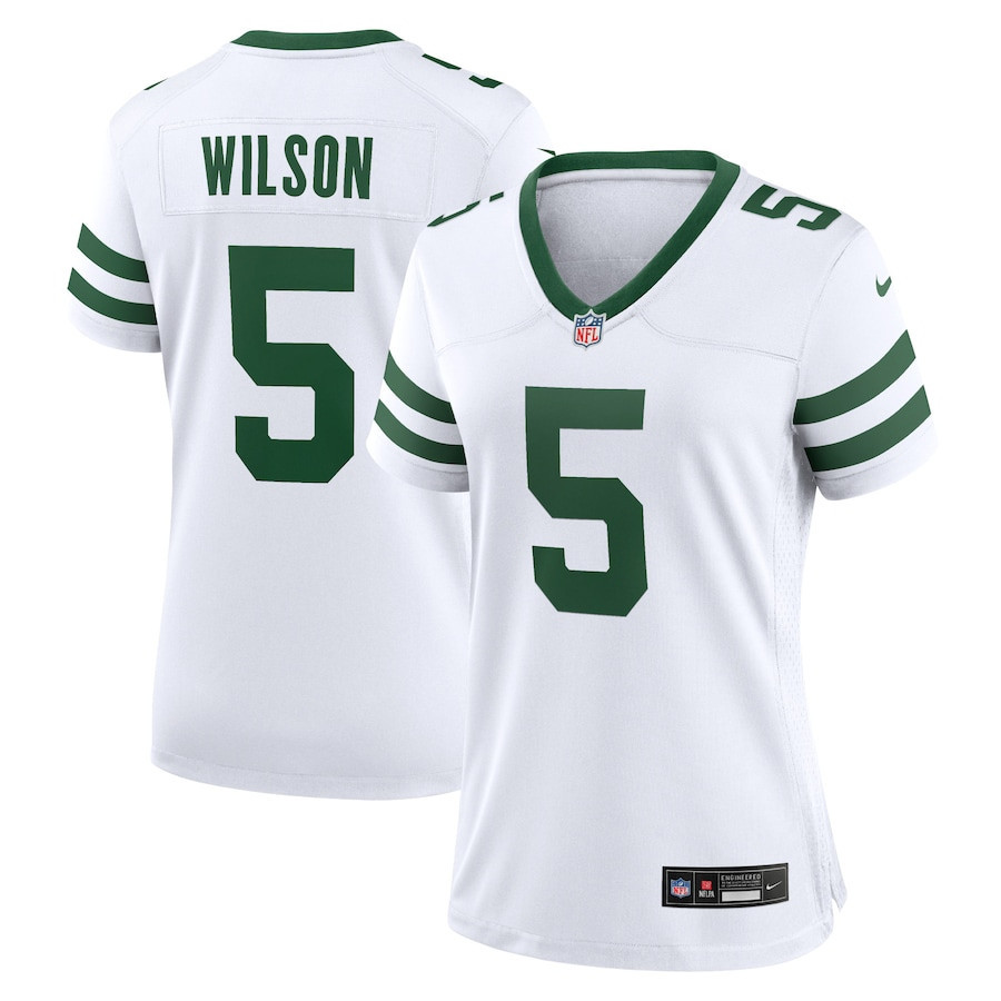 Garrett Wilson 5 New York Jets Game Jersey - Women, White JS8882 nicesnker