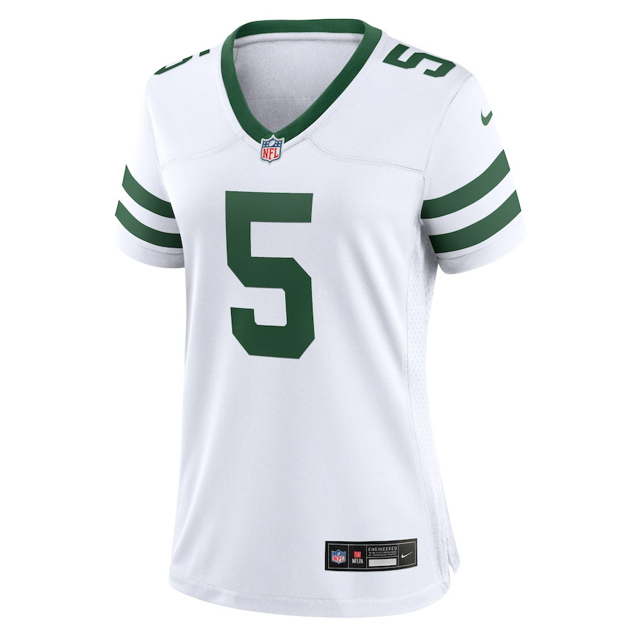Alternative view of Garrett Wilson 5 New York Jets Game Women Jersey - Legacy White JS1800 nicesnker