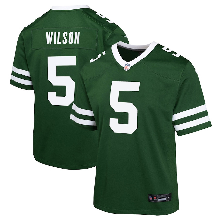 Garrett Wilson 5 New York Jets Game YOUTH Jersey - Legacy Green JS8998 nicesnker