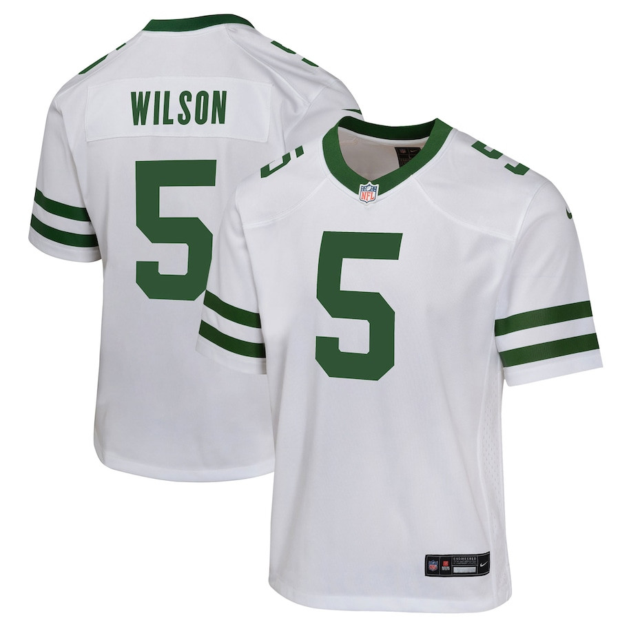 Garrett Wilson 5 New York Jets Game YOUTH Jersey - Legacy White JS3701 nicesnker