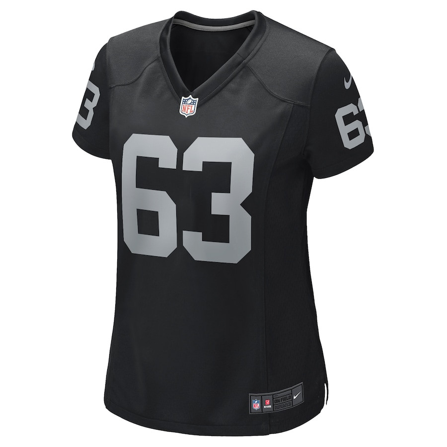 Alternative view of Gene Upshaw 63 Las Vegas Raiders Women's Team Game Jersey - Black JS6162 nicesnker