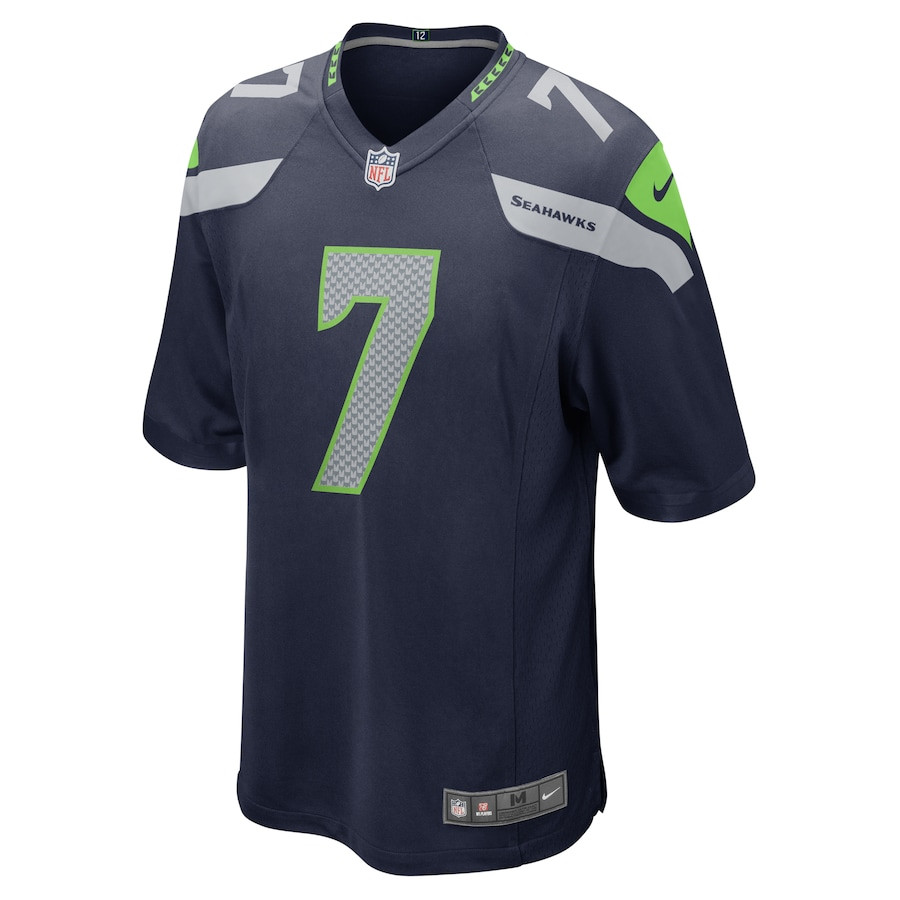 Alternative view of Geno Smith 7 Seattle Seahawks Men Game Jersey - College Navy JS8295 nicesnker
