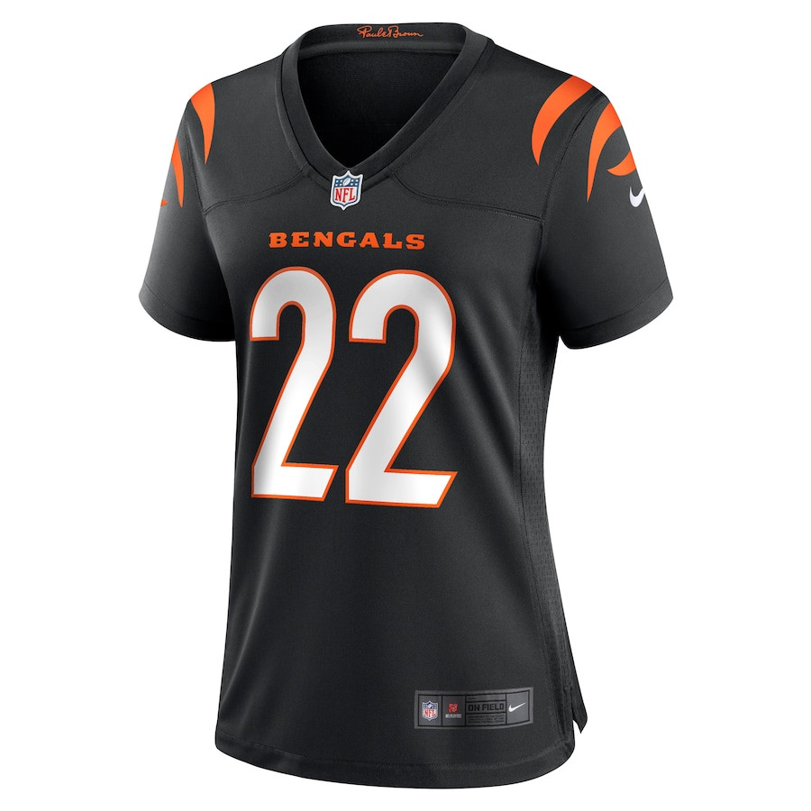 Alternative view of Geno Stone 22 Cincinnati Bengals Women's Game Jersey - Black JS4323 nicesnker