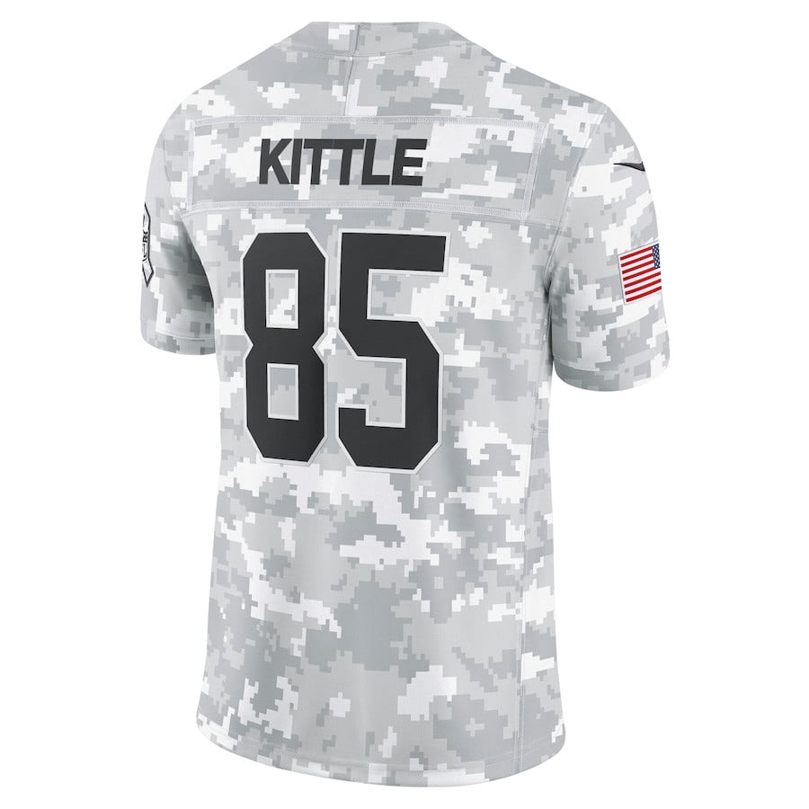 George Kittle 85 San Francisco 49ers 2024 Salute to Service Limited Men Jersey - Arctic Camo JS9150 nicesnker - Image 3