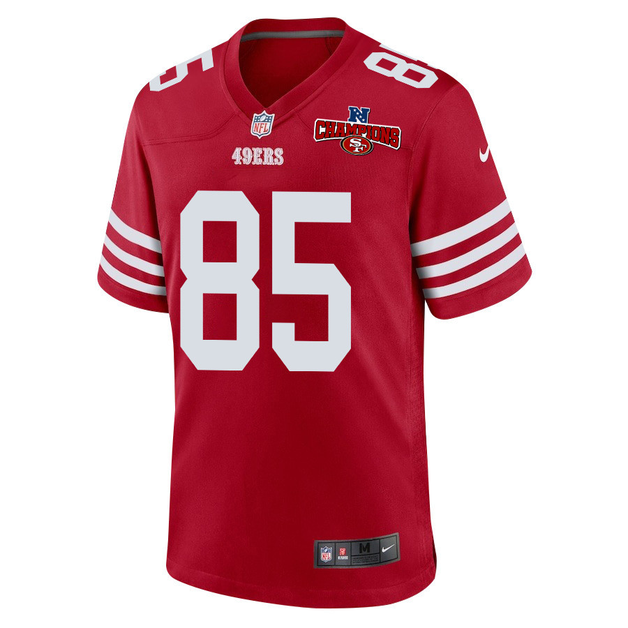 Alternative view of George Kittle 85 San Francisco 49ers NFC Champions Patch Game Men Jersey - Scarlet JS7239 nicesnker