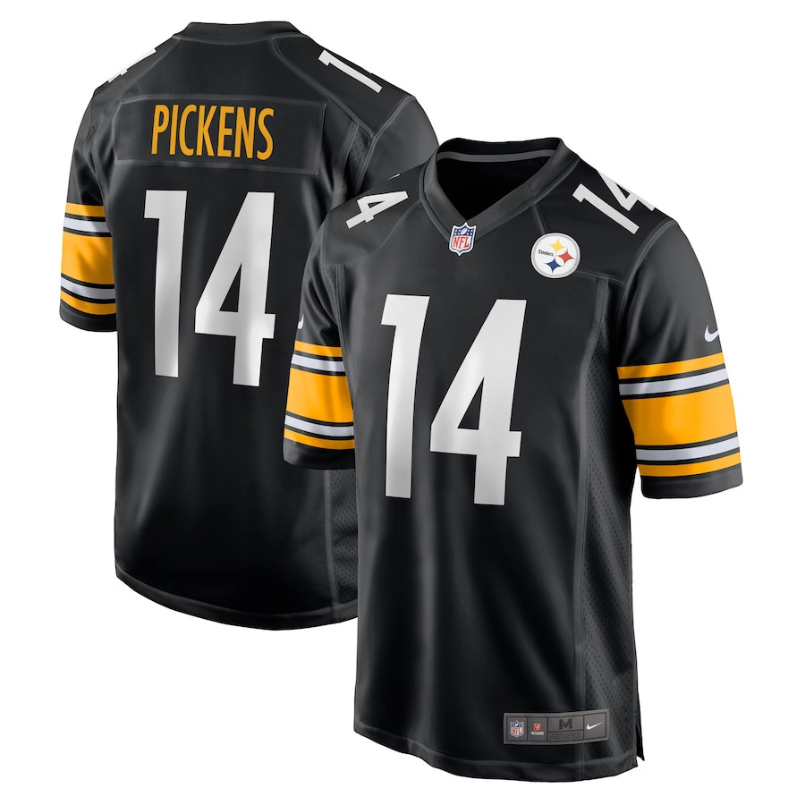 George Pickens 14 Pittsburgh Steelers Game Men Jersey - Black JS6728 nicesnker