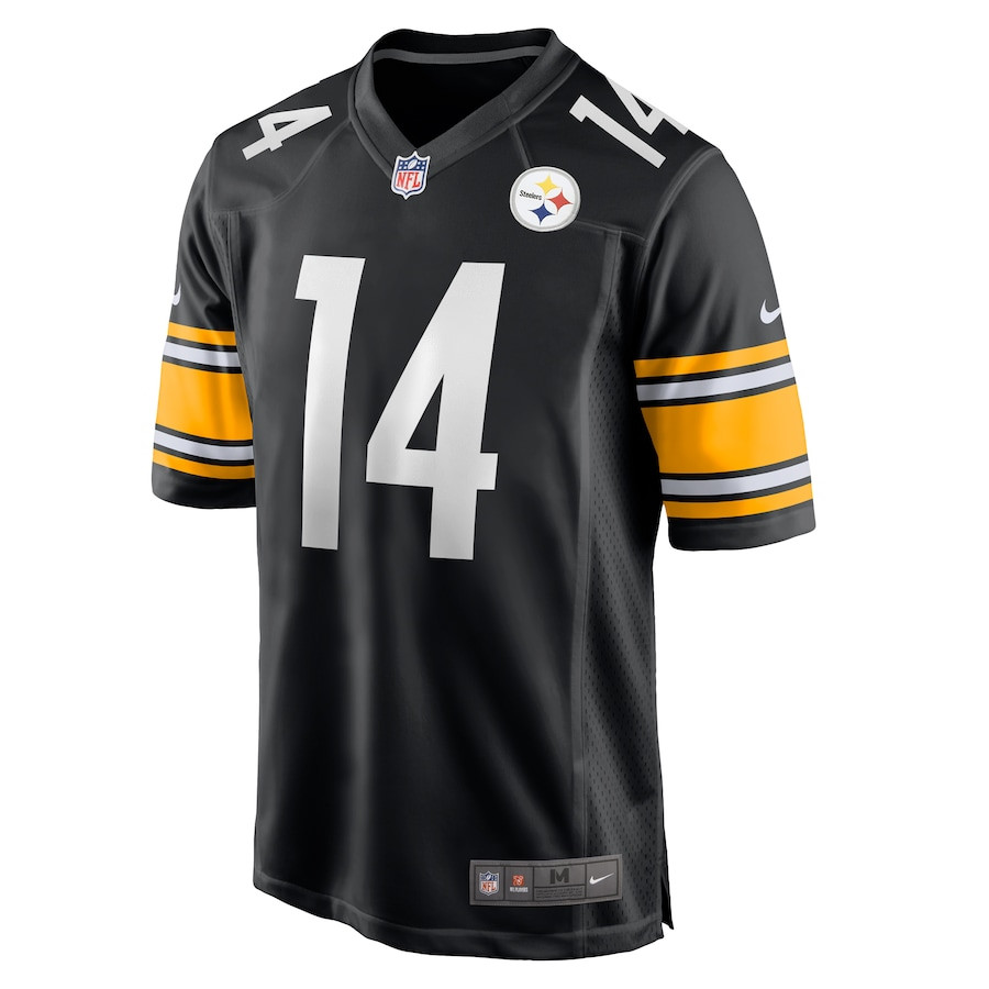 Alternative view of George Pickens 14 Pittsburgh Steelers Game Men Jersey - Black JS6728 nicesnker