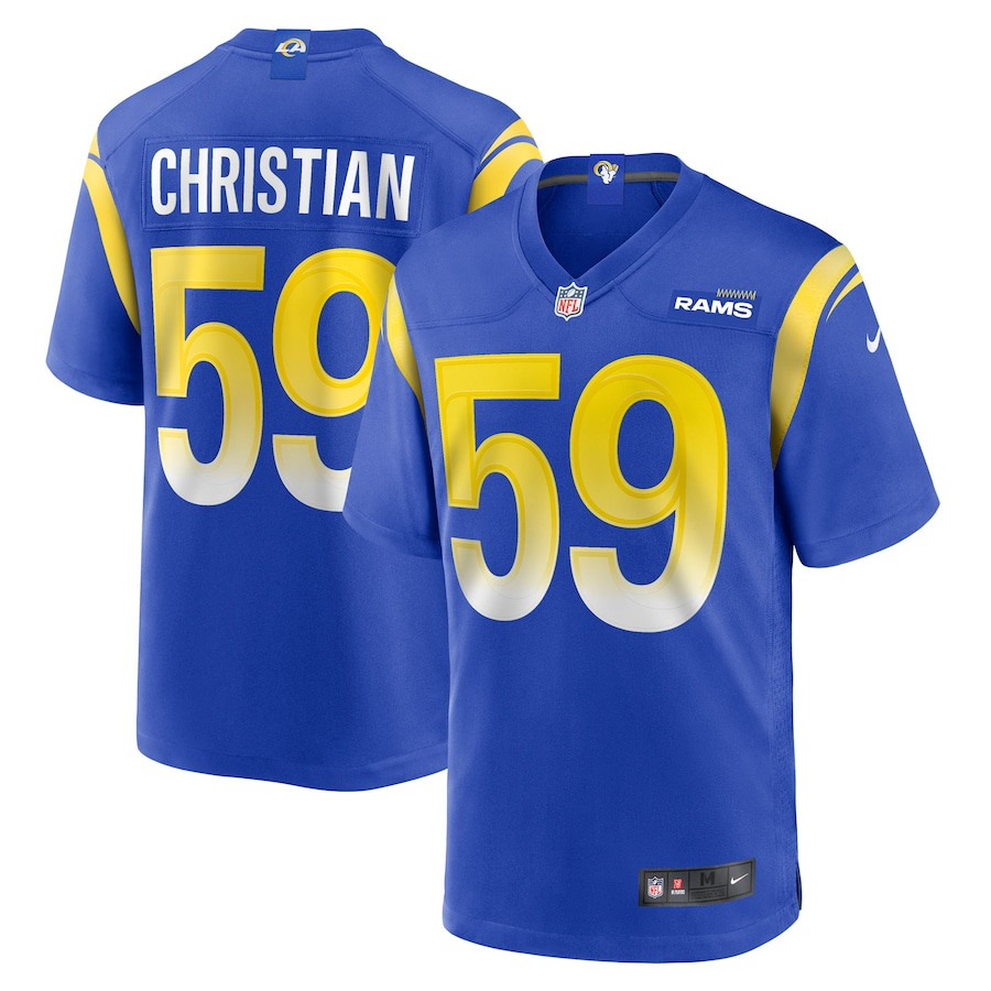 Geron Christian 59 Los Angeles Rams Team Game Men Jersey - Royal JS5965 nicesnker