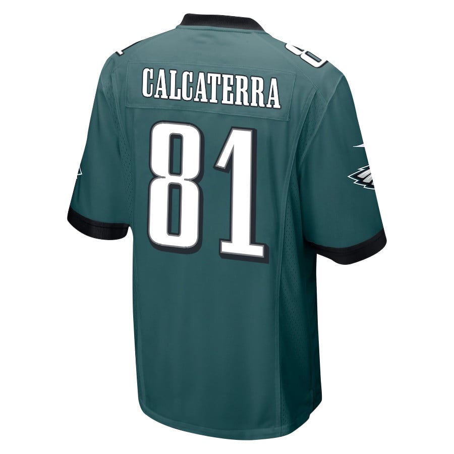 Alternative view of Grant Calcaterra 81 Philadelphia Eagles Super Bowl LIX Champions Patch 'New Orleans - The Ultimate Showdown' EMBROIDERED Game Men Jersey - Midnight Green JS7247 nicesnker