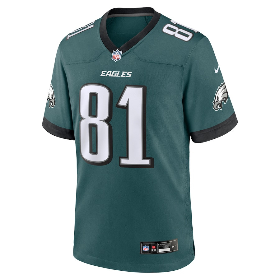 Alternative view of Grant Calcaterra 81 Philadelphia Eagles Team Game Men Jersey - Midnight Green JS6510 nicesnker