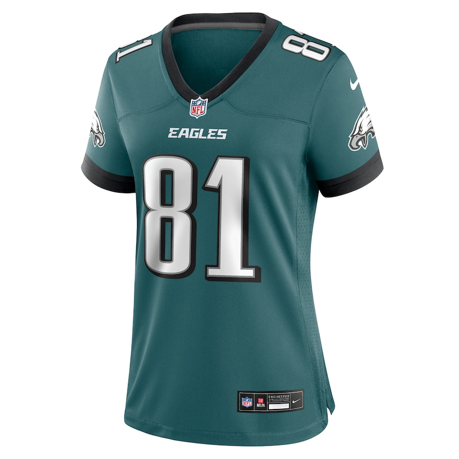 Alternative view of Grant Calcaterra 81 Philadelphia Eagles Women's Team Game Jersey - Midnight Green JS2945 nicesnker