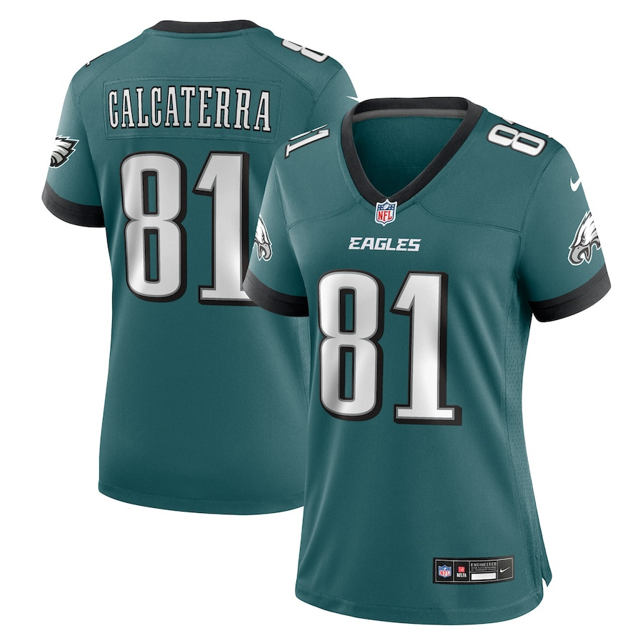 Grant Calcaterra 81 Philadelphia Eagles Women's Team Game Jersey - Midnight Green JS2945 nicesnker