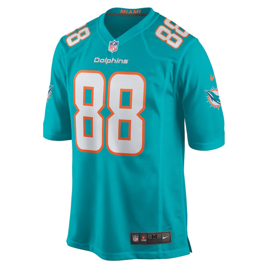 Alternative view of Grant DuBose 88 Miami Dolphins Game Men Jersey - Aqua JS3822 nicesnker