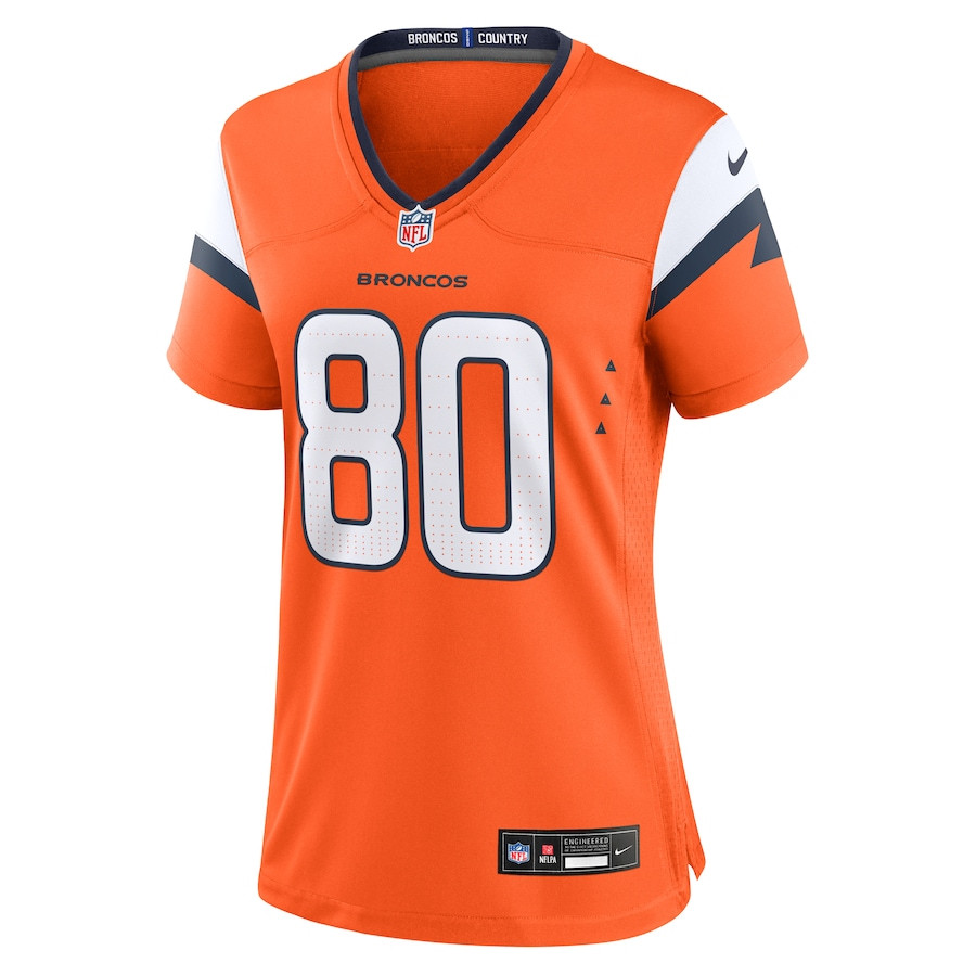 Alternative view of Greg Dulcich 80 Denver Broncos Women's Team Game Jersey - Orange JS4635 nicesnker