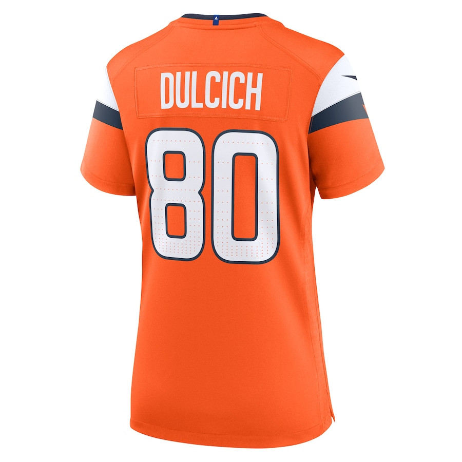 Greg Dulcich 80 Denver Broncos Women's Team Game Jersey - Orange JS4635 nicesnker - Image 3