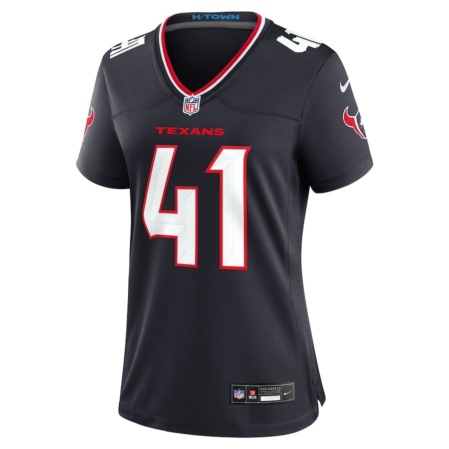 Alternative view of Gregory Junior 41 Houston Texans Women's Team Game Jersey - Navy JS9967 nicesnker