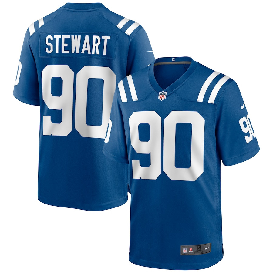 Grover Stewart 90 Indianapolis Colts Men Game Jersey - Royal JS8646 nicesnker