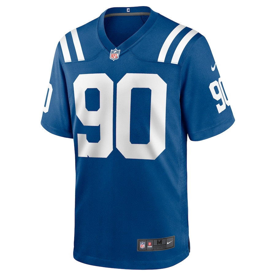 Alternative view of Grover Stewart 90 Indianapolis Colts Men Game Jersey - Royal JS8646 nicesnker