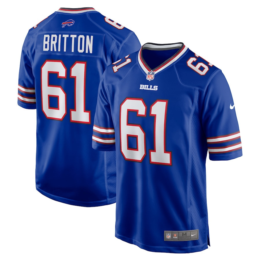 Gunner Britton 61 Buffalo Bills Game Men Jersey - Royal JS6642 nicesnker