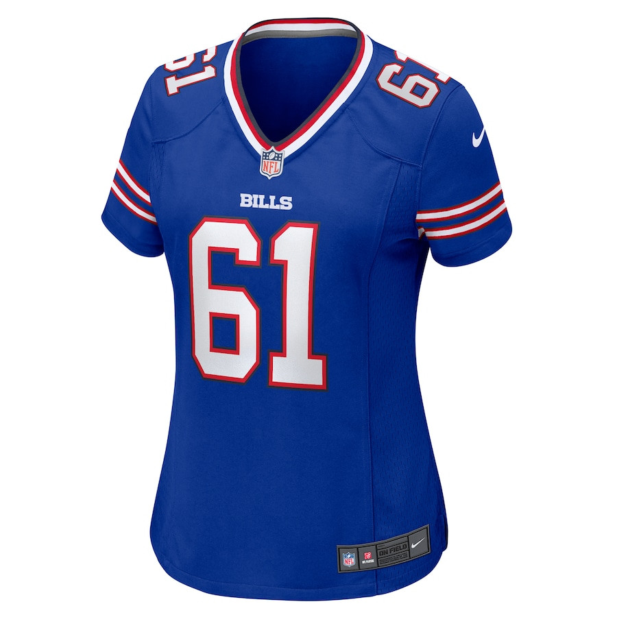 Alternative view of Gunner Britton 61 Buffalo Bills Women's Game Jersey - Royal JS8803 nicesnker
