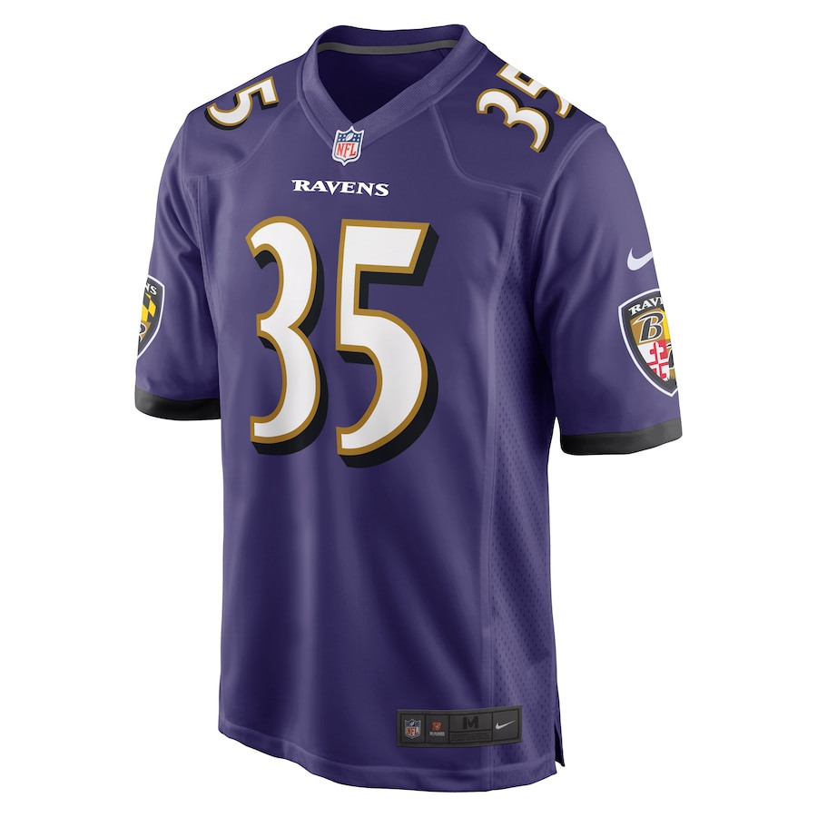 Alternative view of Gus Edwards 35 Baltimore Ravens Men Game Jersey - Purple JS8180 nicesnker