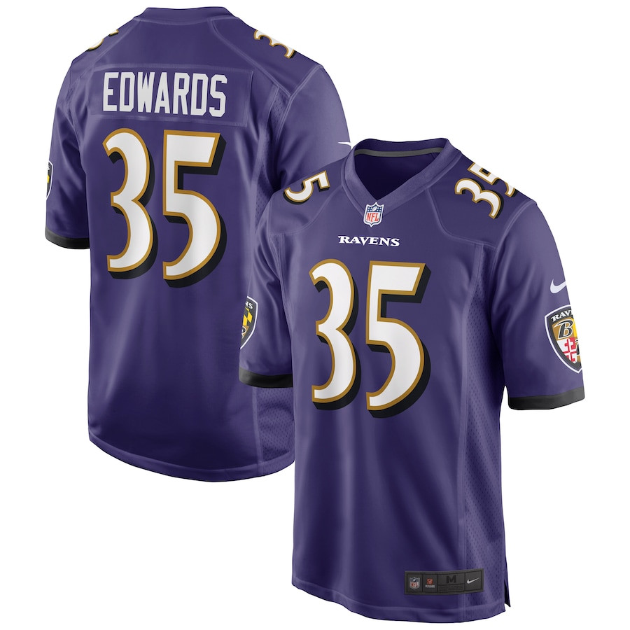 Gus Edwards 35 Baltimore Ravens Men Game Jersey - Purple JS8180 nicesnker