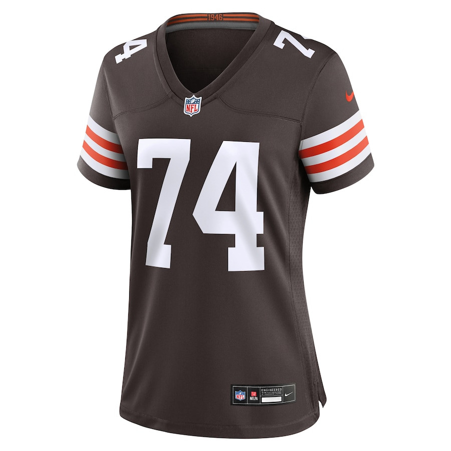 Alternative view of Hakeem Adeniji 74 Cleveland Browns Women's Game Jersey - Brown JS8693 nicesnker