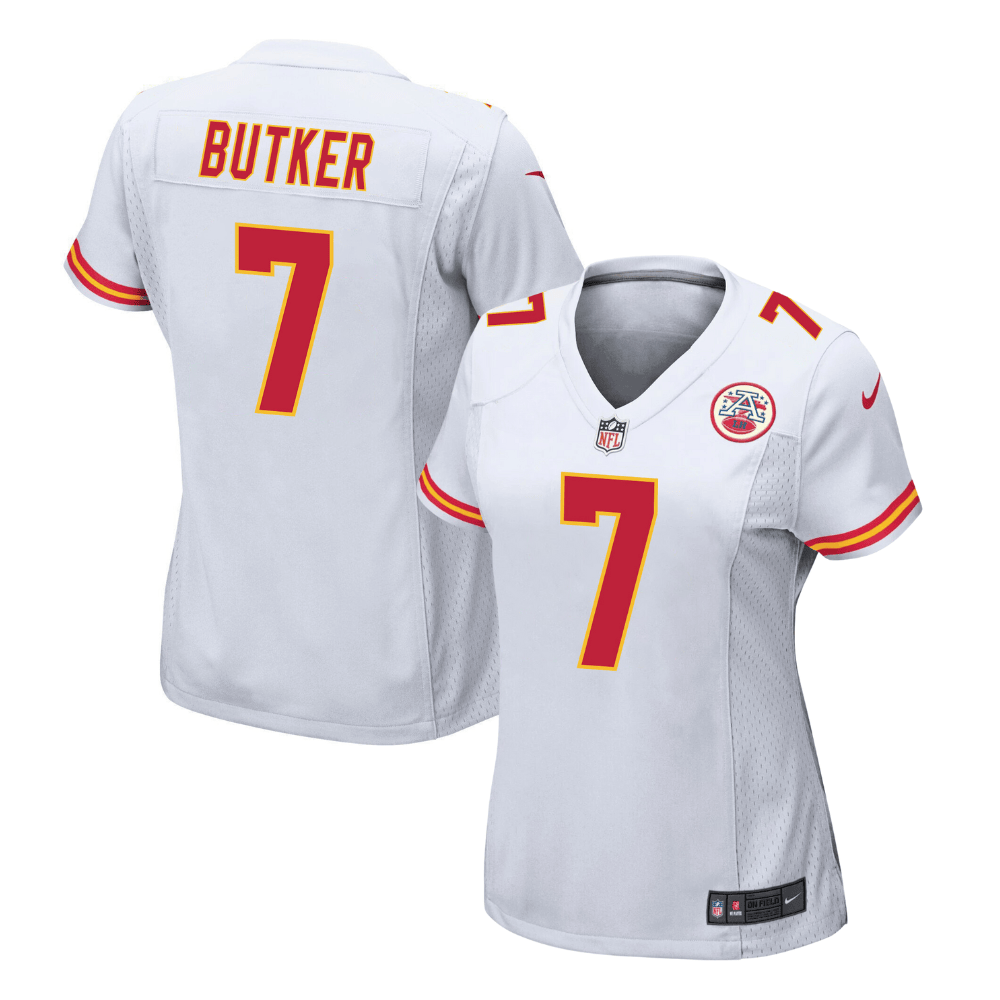 Harrison Butker 7 Kansas City Chiefs Game Women Jersey - White JS7802 nicesnker