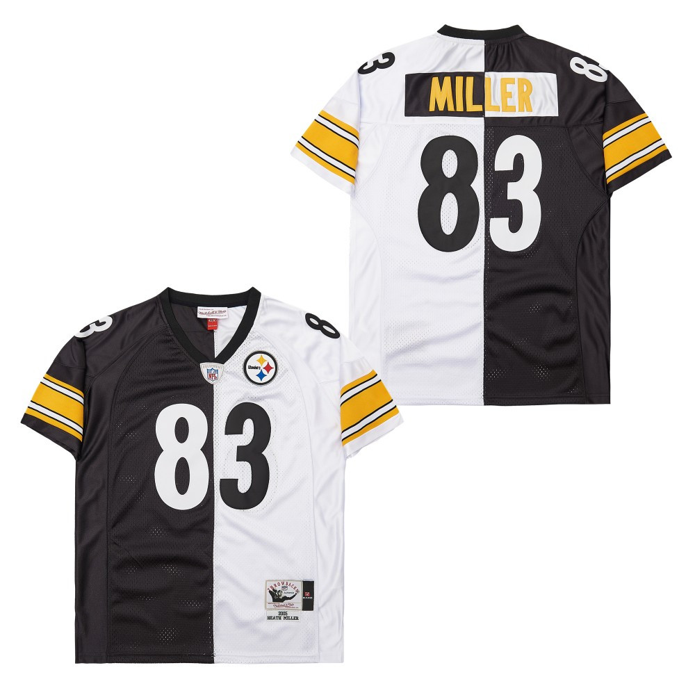 Heath Miller 83 Pittsburgh Steelers Two-Toned Retro Throwback Men Jersey - Black/White JS3224 nicesnker