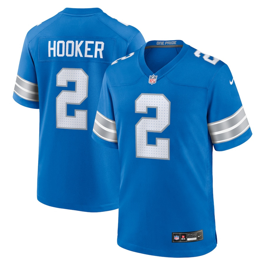 Hendon Hooker 2 Detroit Lions Team Game Men Jersey - Blue JS4216 nicesnker