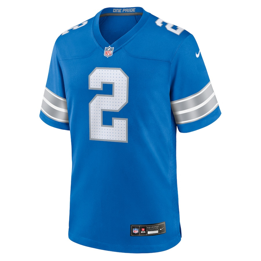 Alternative view of Hendon Hooker 2 Detroit Lions Team Game Men Jersey - Blue JS4216 nicesnker