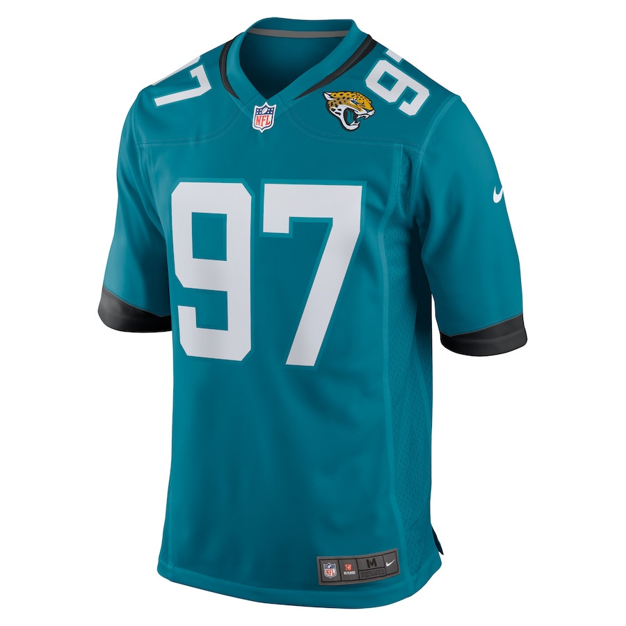 Alternative view of Henry Mondeaux 97 Jacksonville Jaguars Game Men Jersey - Teal JS5027 nicesnker