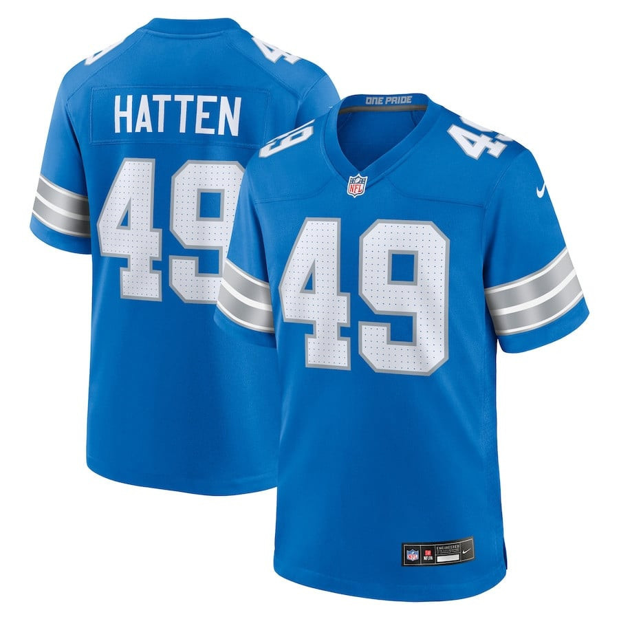 Hogan Hatten 49 Detroit Lions Game Men Jersey - Blue JS1120 nicesnker