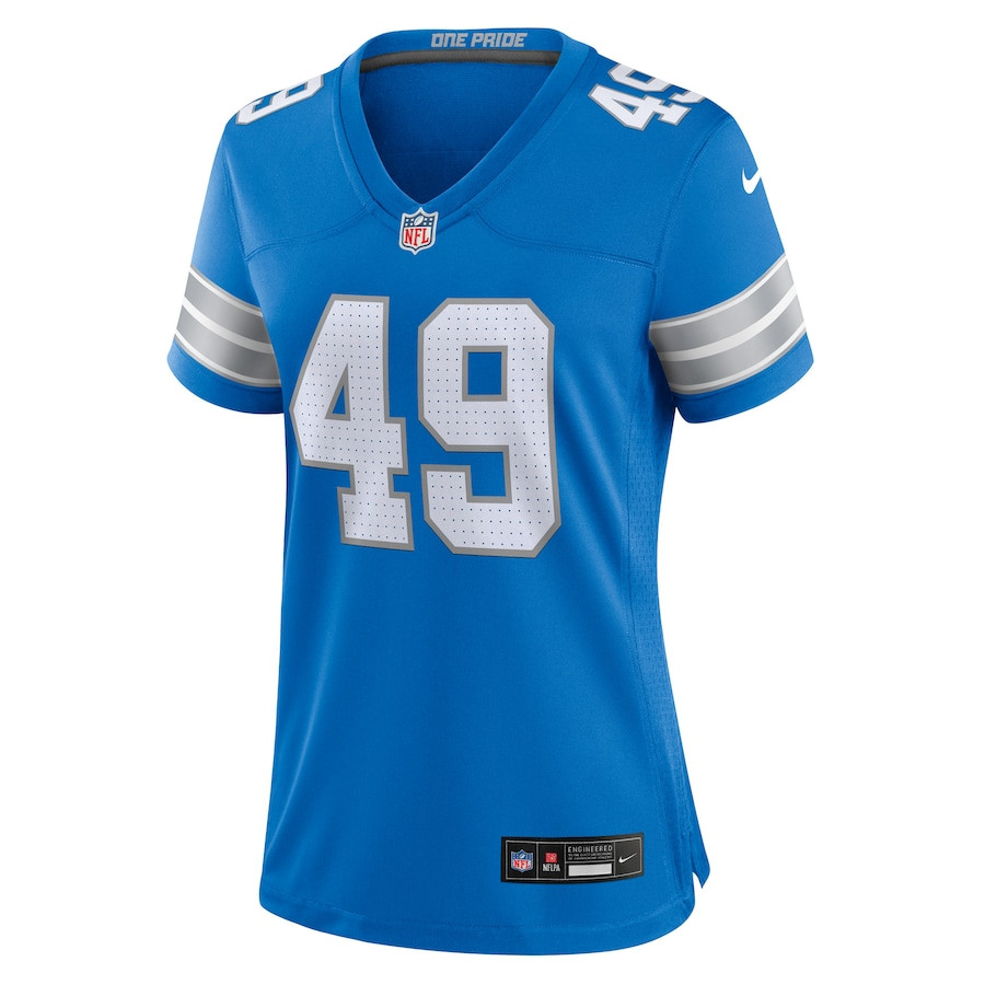 Alternative view of Hogan Hatten 49 Detroit Lions Women's Game Jersey - Blue JS1373 nicesnker