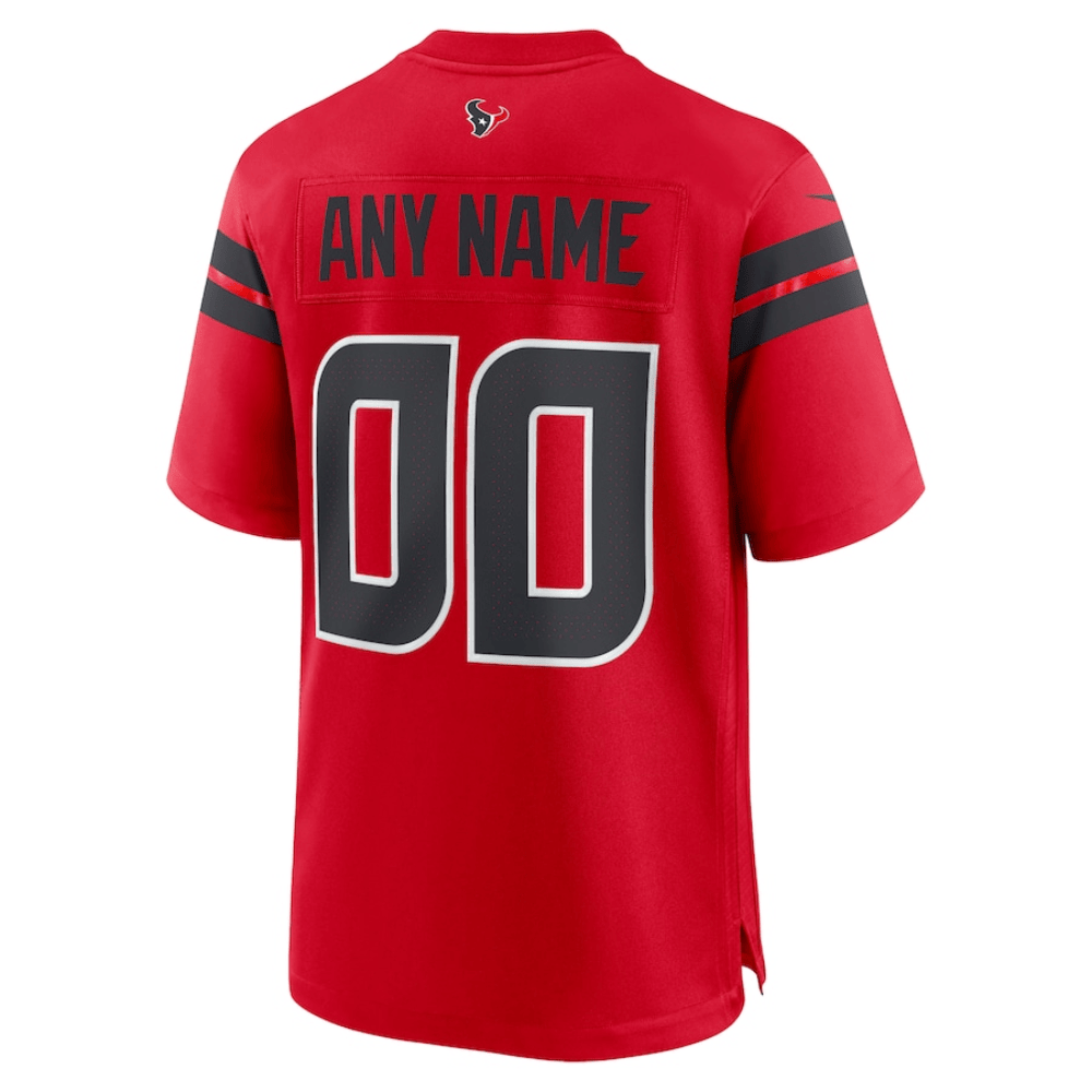 Houston Texans Super Bowl LIX Patch Alternate Game Men Custom Jersey - Red JS4042 nicesnker - Image 3