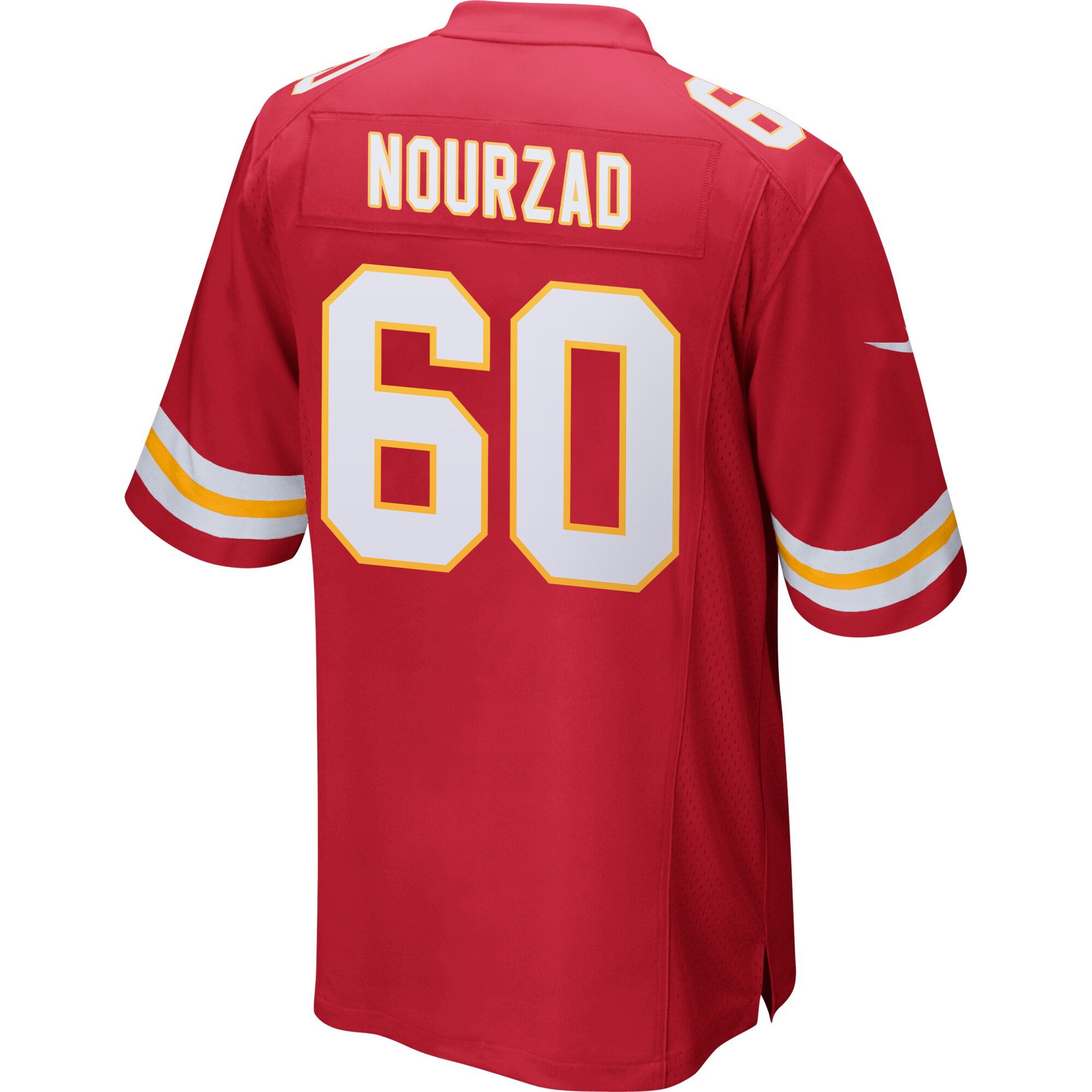 Alternative view of Hunter Nourzad 60 Kansas City Chiefs Super Bowl LIX Champions Patch 'New Orleans - The Ultimate Showdown' EMBROIDERED Game Men Jersey - Red JS5627 nicesnker