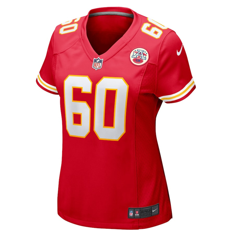 Alternative view of Hunter Nourzad 60 Kansas City Chiefs Women's Game Jersey - Red JS2212 nicesnker