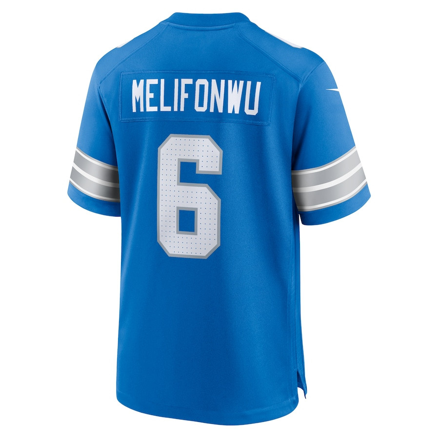 Ifeatu Melifonwu 6 Detroit Lions Team Game Men Jersey - Blue JS1437 nicesnker - Image 3