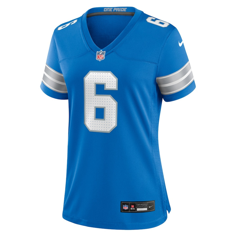 Alternative view of Ifeatu Melifonwu 6 Detroit Lions Women's Team Game Jersey - Blue JS8683 nicesnker