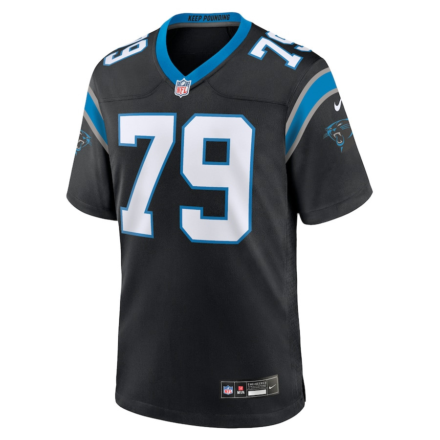 Alternative view of Ikem Ekwonu 79 Carolina Panthers Game Men Jersey - Black JS9028 nicesnker