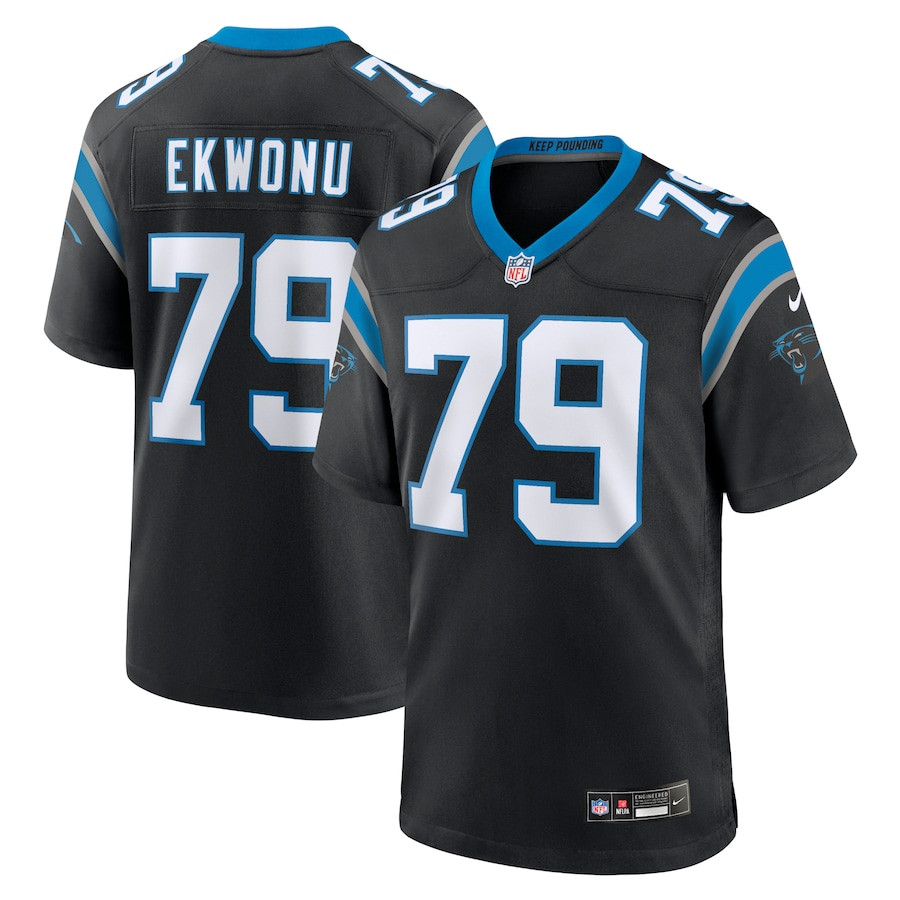 Ikem Ekwonu 79 Carolina Panthers Game Men Jersey - Black JS9028 nicesnker