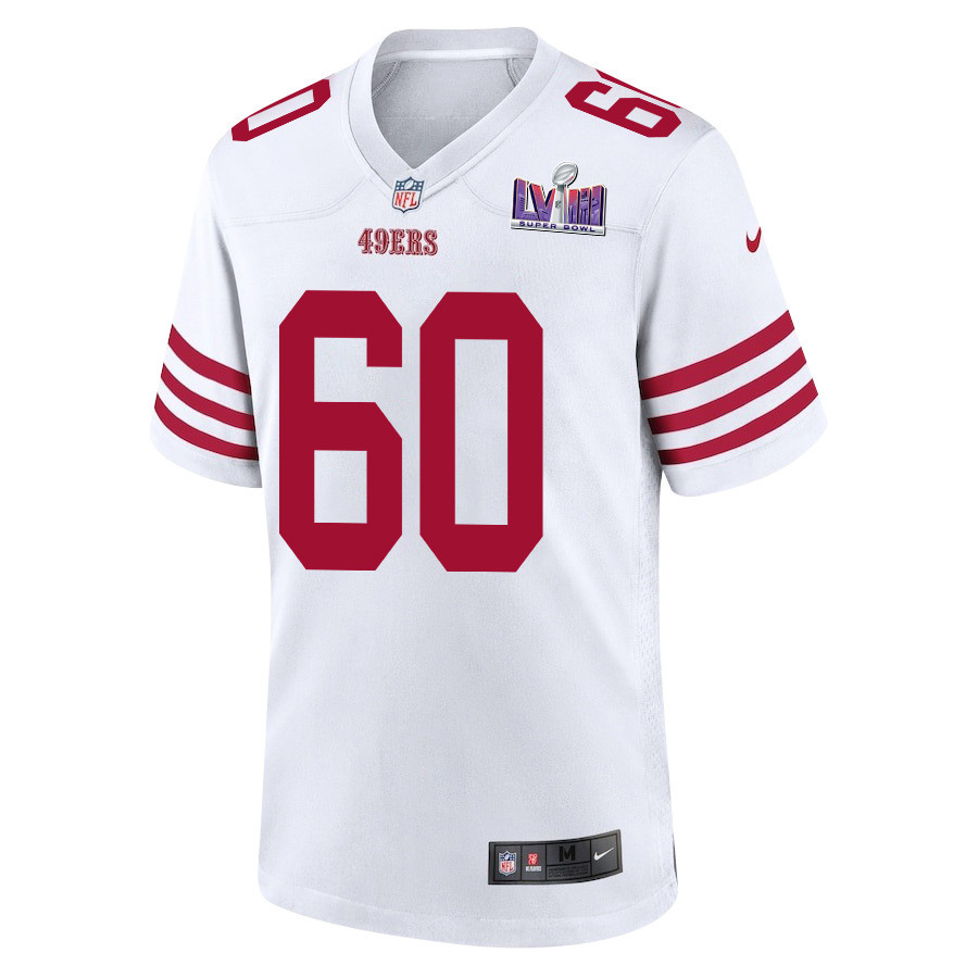 Alternative view of Ilm Manning 60 San Francisco 49ers Super Bowl LVIII Patch Game Men Jersey - White JS7469 nicesnker
