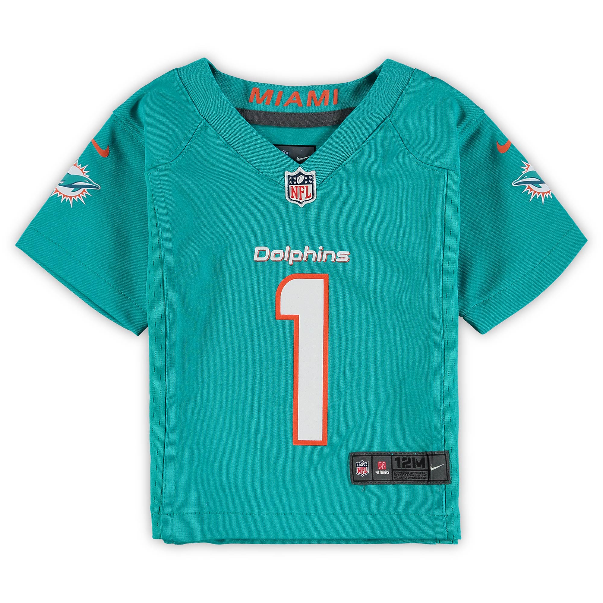 Alternative view of Infant Miami Dolphins Tua Tagovailoa Aqua Game Jersey JS2732 nicesnker