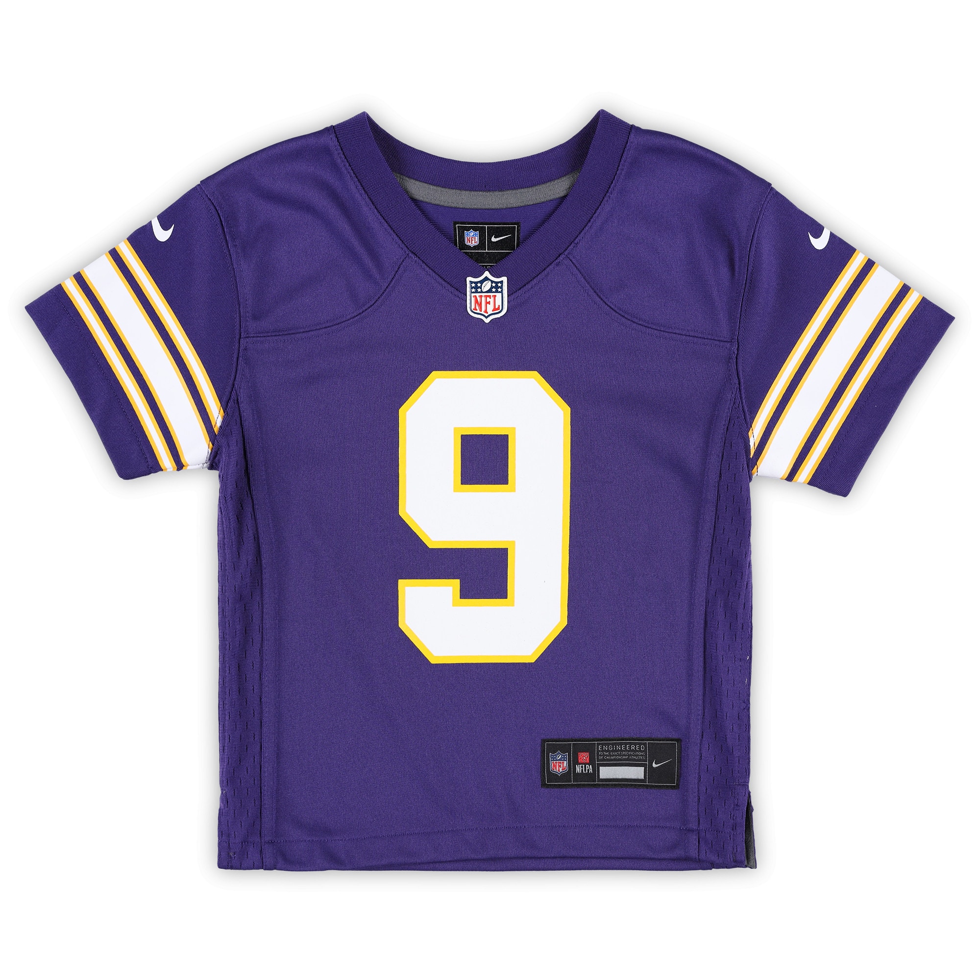 Alternative view of Infant Minnesota Vikings J.J. McCarthy Purple Alternate Player Game Jersey JS9231 nicesnker