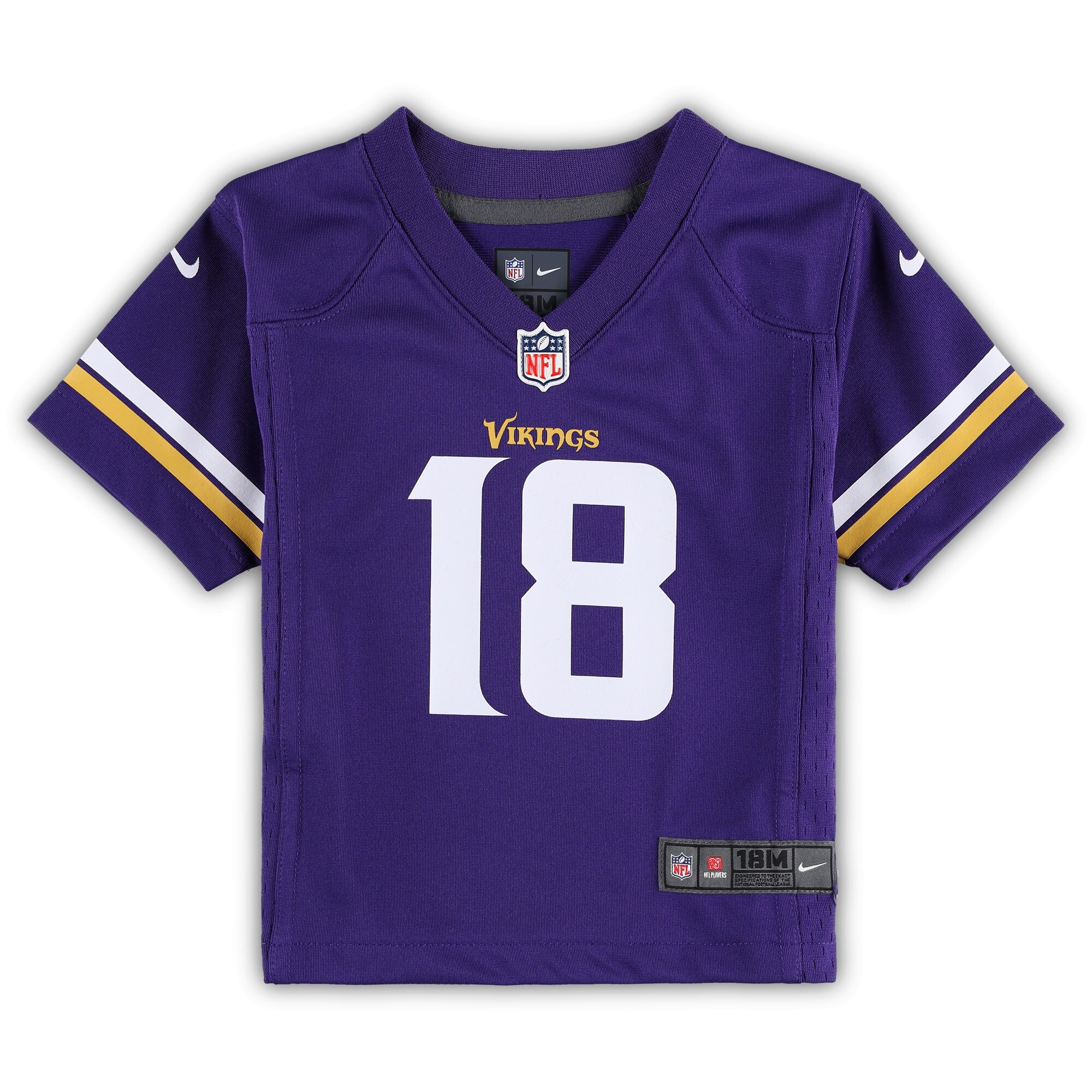 Alternative view of Infant Minnesota Vikings Justin Jefferson Purple Player Game Jersey JS4170 nicesnker