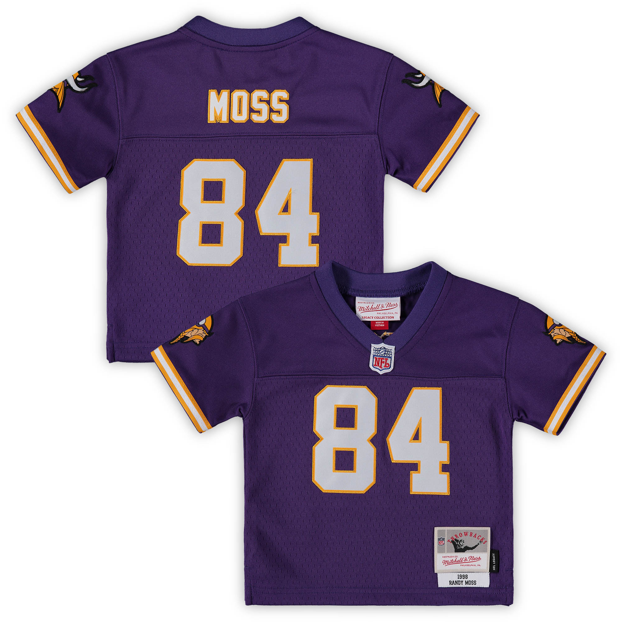 Infant Minnesota Vikings Randy Moss Mitchell & Ness Purple 1998 Retired Legacy Jersey JS1155 nicesnker