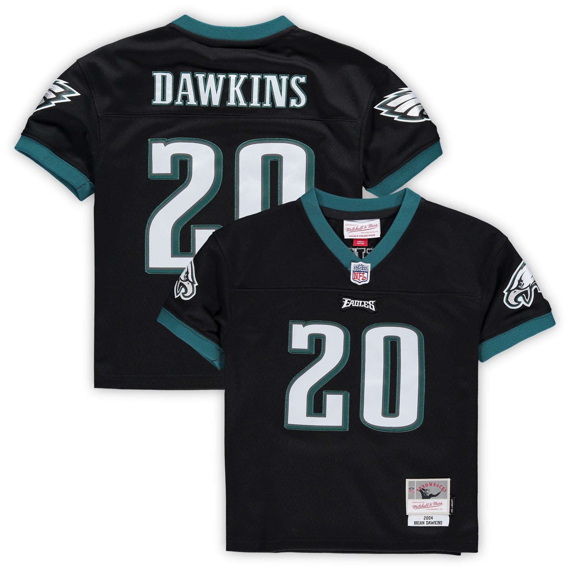 Infant Philadelphia Eagles Brian Dawkins Mitchell & Ness Black 2004 Retired Legacy Jersey JS2027 nicesnker